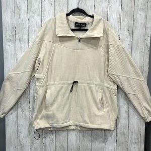 White Birch NanaMacs Long Sleeve Corduroy Pullover Quarter Zip Cream Size XL